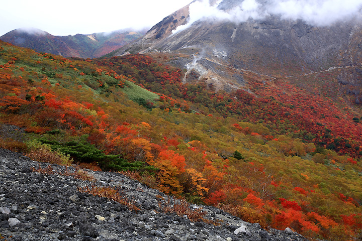 茶臼そして隠居倉を望む（那須・南月山）