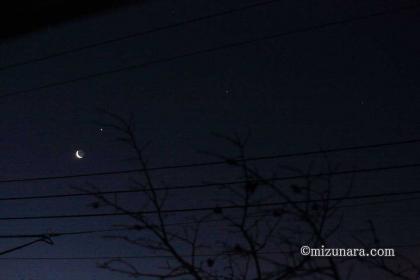 三日月 明けの明星