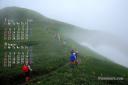 2026年7月 カレンダー壁紙 ニッコウキスゲ 姥ヶ岳 月山 霧